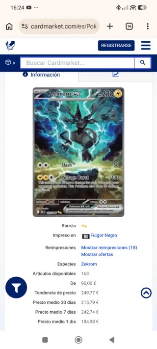 Carta Pokémon Zekrom EX 166/086