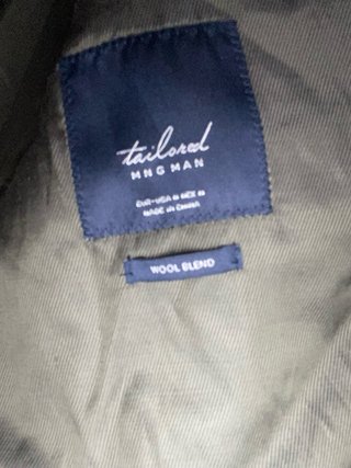 Abrigo Mango Gris Talla M Hombre