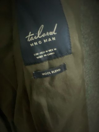 Abrigo Mango Gris Talla M Hombre