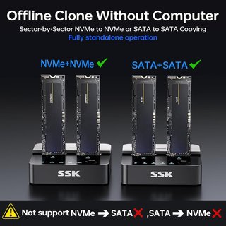 SSK clonador SSD NVMe SATA rápido