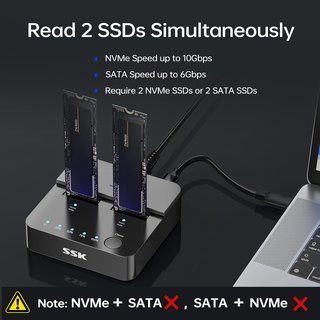 SSK clonador SSD NVMe SATA rápido