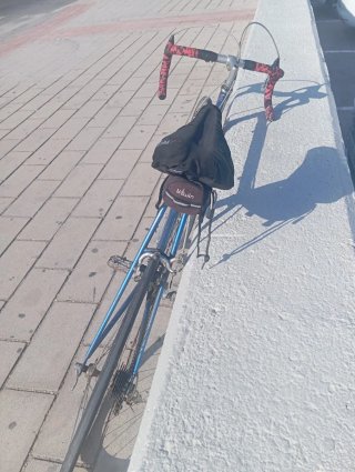 Bicicleta azul vintage