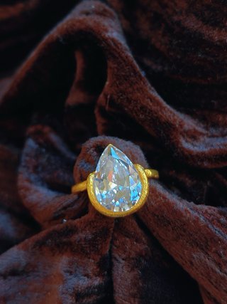 Anillo Ajustable Vintage con Circonita Grande