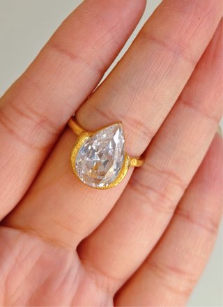 Anillo Ajustable Vintage con Circonita Grande