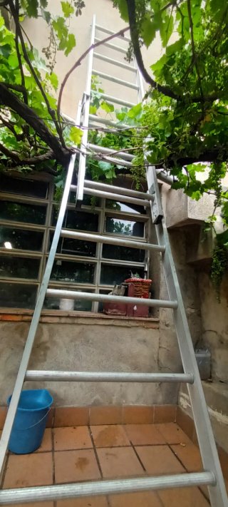 Escalera de aluminio alargable 2 tramos