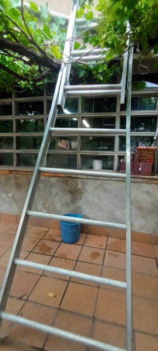Escalera de aluminio alargable 2 tramos