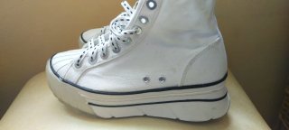 Botines Bershka plataforma blancos talla 36