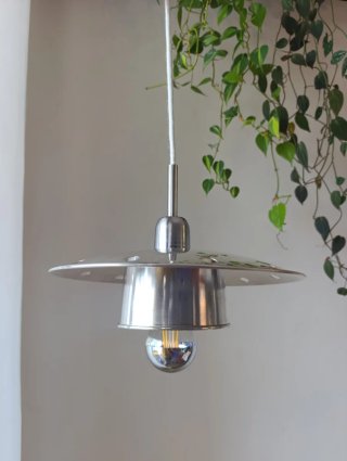 Lampada sospensione metallo cromato Vintage