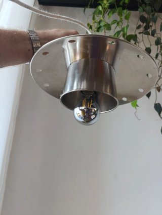 Lampada sospensione metallo cromato Vintage