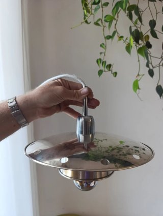 Lampada sospensione metallo cromato Vintage