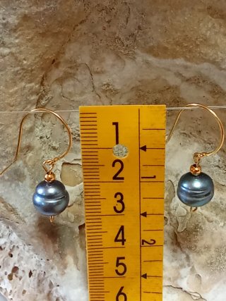 Pendientes Perlas Barrocas Agua Dulce Azules
