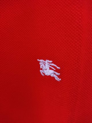 Polo Burberry Rojo Cuello Cuadros Talla 40
