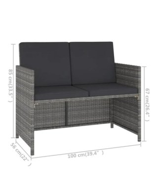 Conjunto mesa y sillones exterior ratán