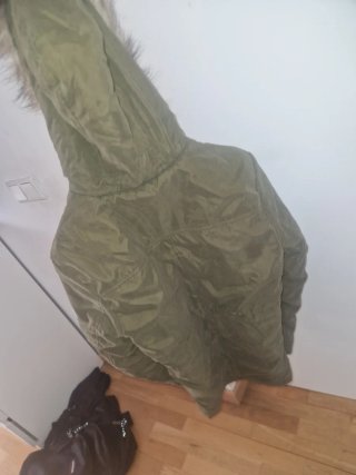 Chaqueta Roket Rugged verde militar con pelo