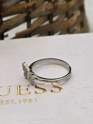 Anillo Mariposa Cristales Baño Plata