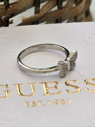 Anillo Mariposa Cristales Baño Plata