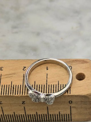 Anillo Mariposa Cristales Baño Plata