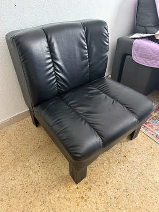 2 Butacas Piel Sintética Negra