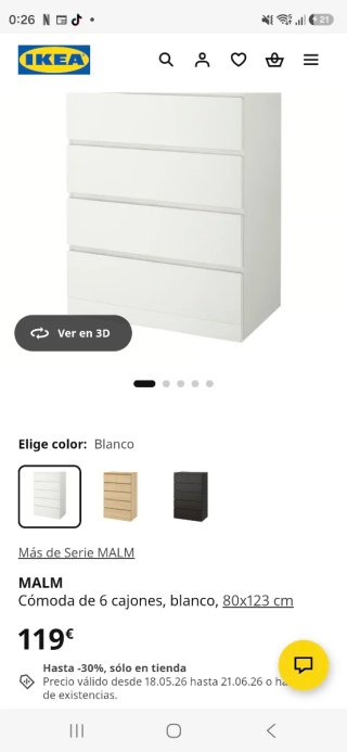 Mueble cajonera blanco madera