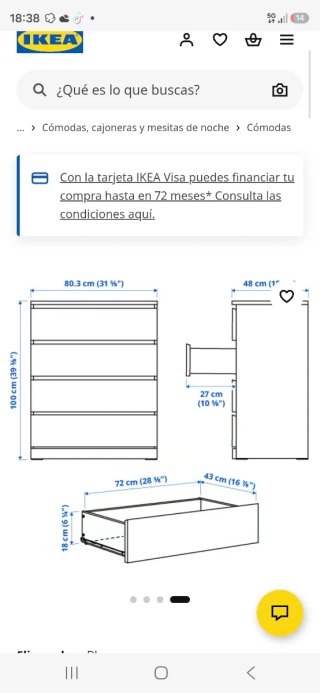 Mueble cajonera blanco madera