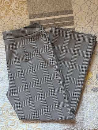 Pantaloni a quadri da ufficio dritti da donna