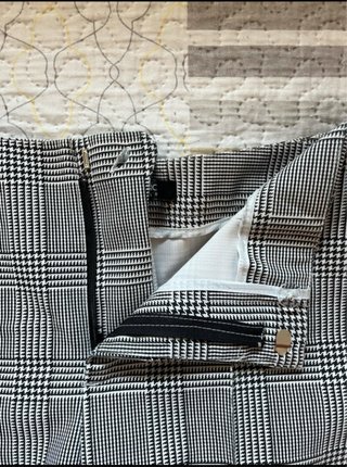 Pantaloni a quadri da ufficio dritti da donna
