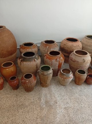 Tinajas antiguas de barro, varias medidas