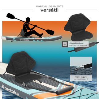 Tabla paddleboard hinchable, turquesa, naranja 288x77x22,5cm