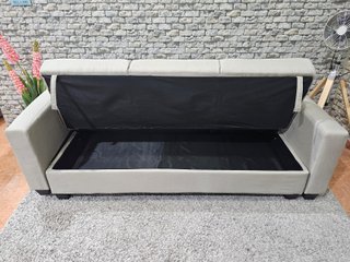 Sofá Cama de 3 Plazas con Arcón Beige