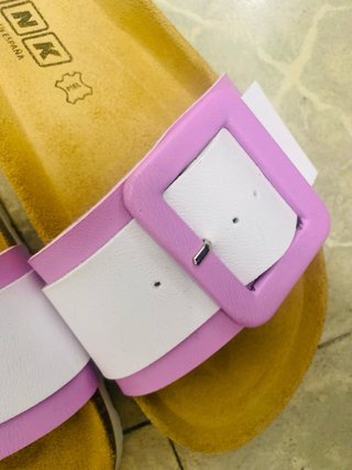 Sandalias KNK Talla 37 Rosa y Blanco