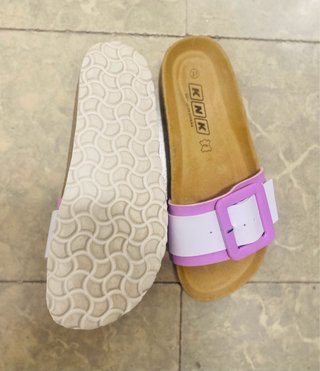 Sandalias KNK Talla 37 Rosa y Blanco