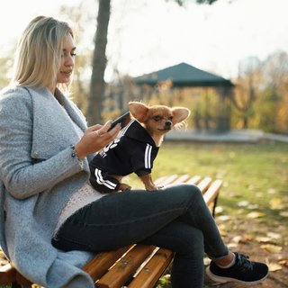 Sudadera con capucha perros cálida otoño