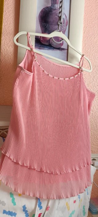 Blusa rosa pastel con perlas T40/42