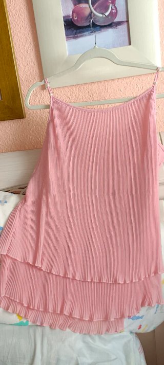 Blusa rosa pastel con perlas T40/42