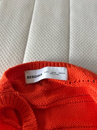 Top naranja Bershka tejido