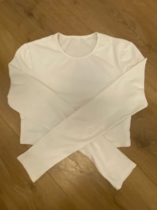 Top blanco manga larga talla S