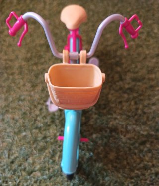 Bicicleta de juguete Barbie rosa y azul 28 × 20 cm