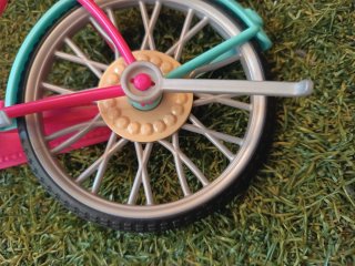 Bicicleta de juguete Barbie rosa y azul 28 × 20 cm