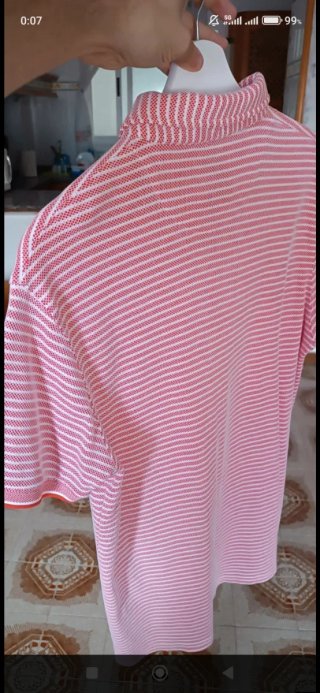Polo Zara Rayas Rosas y Blancas. Ajustado.