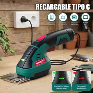 Tijeras cortacésped 7,2V 2000mAh con triple