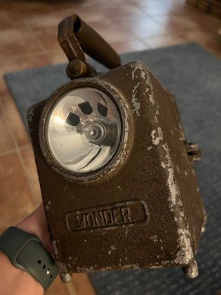 Farol antiguo metal y cristal