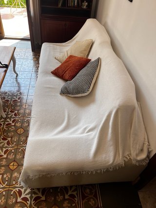 Sofá modular beige de tela