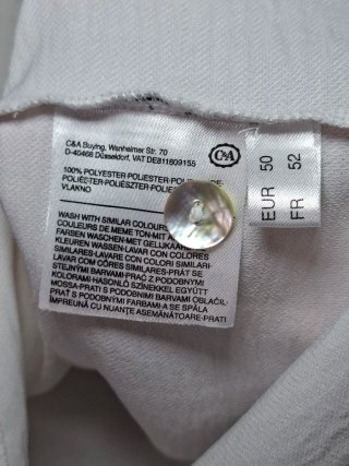 Camisa cuello pico m/c talla 50 (española)