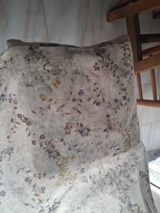 Cortinas largas de algodón con estampado floral