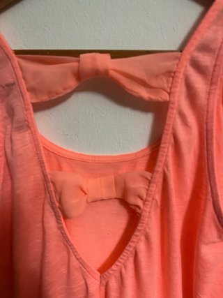 Camiseta Pull&Bear rosa/naranja crop top M
