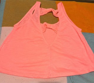 Camiseta Pull&Bear rosa/naranja crop top M