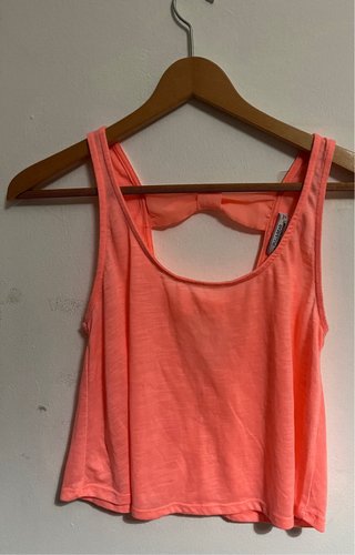 Camiseta Pull&Bear rosa/naranja crop top M