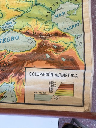 Mapa Físico de Europa Antiguo y Mapamundi 1935