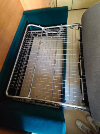Divano letto blu in velluto