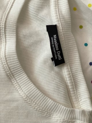 Camiseta Massimo Dutti Blanca acanalada.